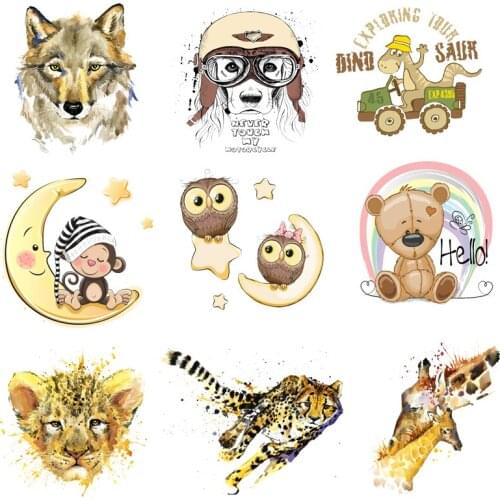 Iron-on Transfers for Clothing Ironing Patches for Clothes Stickers Diy Animals Patch Fusible Transfer Vinyl Adhesive Stripe A