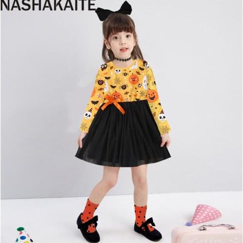 NASHAKAITE Halloween Costume For Kids Baby Girls Dress Halloween Princess Dress For Girl Childrens Costumes Babys Clothing