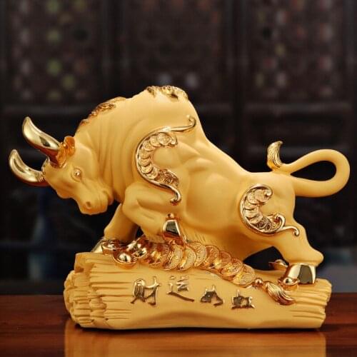New cow decoration sand gold resin crafts home living room TV cabinet office decoration creative gifts home decoration