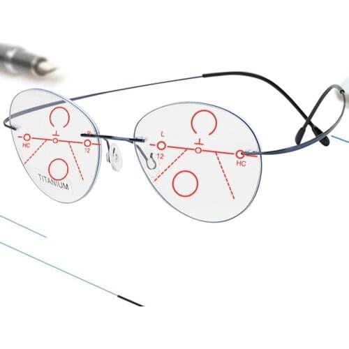 Men Women Large Oval Rimless Frameless Ultralight Progressive Multifocus Reading Glasses +0.75 +1 +1.25 +1.5 +1.75 +2 +2.25 to+4