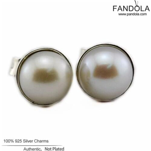 Wholesale 925 Sterling Silver Earrings Women White Pearl Elegant Beauty Stud Earings Fashion Jewelry Free Shipping