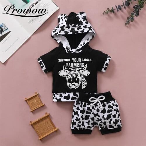 Prowow Leopard Newborn Clothes Summer Baby Shirt + Short Set Cartoon Baby Boy Hooded Casual Male Baby Costume Infant Tshirt 2021