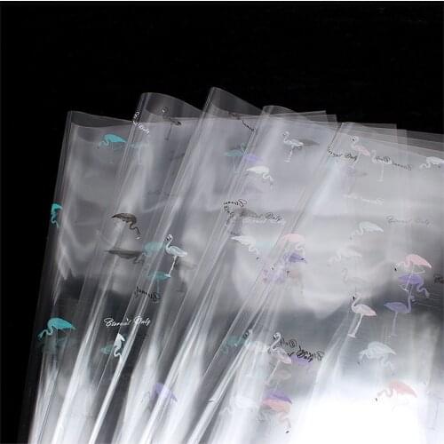 Flamingo transparent cellophane wrapping paper DIY Florist Supplies Gift Package Valentine Day Wedding Decorative