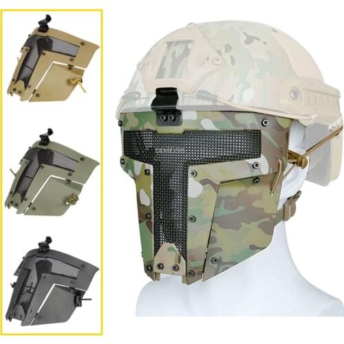 Full Face Tactical Paintball Mask Steel Mesh Protective Shooting Face Mask Military Airsoft Combat Mask Use with Fast Helmet