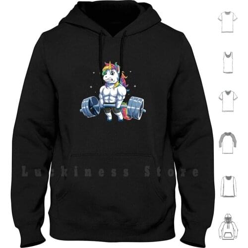 Unicorn Weightlifting Hoodies Long Sleeve Unicorn Weightlifting Fitness Gym Deadlift Funny Cute