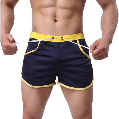 Summer Mens Swimming Trunks Pockets Boxers Briefs Mesh Comfortable Drawstring Underpants Casual Sports Shorts Surfing Trunks A20