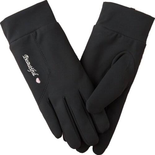 Female Waterproof Cloth Letter Sport Cycling Mittens Women Winter Keep Warm Soft Touch Screen Thin Cotton Driving Gloves I20