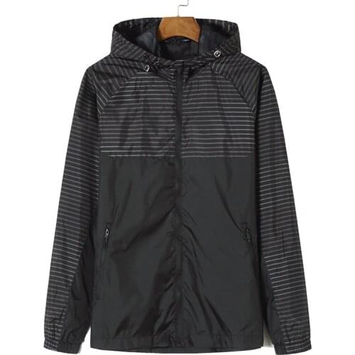 10XL 8XL 6XL Spring Autumn Young Men Windbreaker Hooded Jacket Slim Thin Clothing Top Quality Waterproof Plus Size