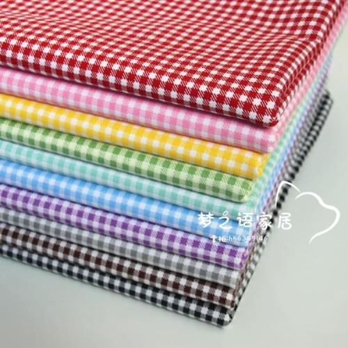ZENGIA 50x160cm Black White Grey Plaid 100% Cotton Fabric For Quilting Kids Patchwork Cloth DIY Sewing Fat Quarters For Baby
