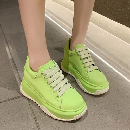 2021 Chunky Sneakers Women Fashion Thick Bottom Brand White Ladies Vulcanized Shoes Sports Basket Femme Platform Sneakers Women
