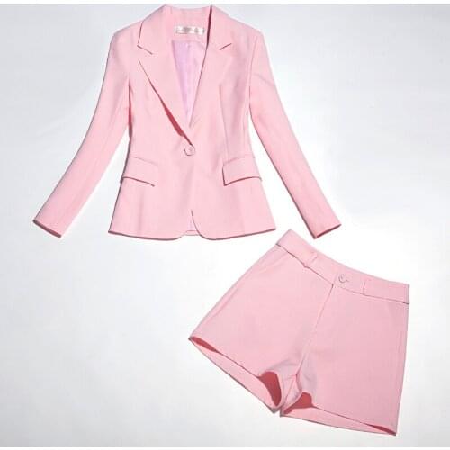 2 piece set women suit suit fashion long-sleeved one-button suit collar temperament commuter suit shorts women two piece outfits