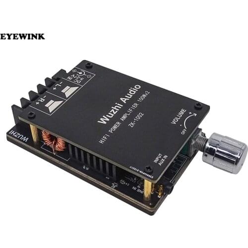 ZK-1002 HIFI 100WX2 TPA3116 Bluetooth 5.0 High Power Digital Amplifier Stereo Board AMP Amplificador Home Theater
