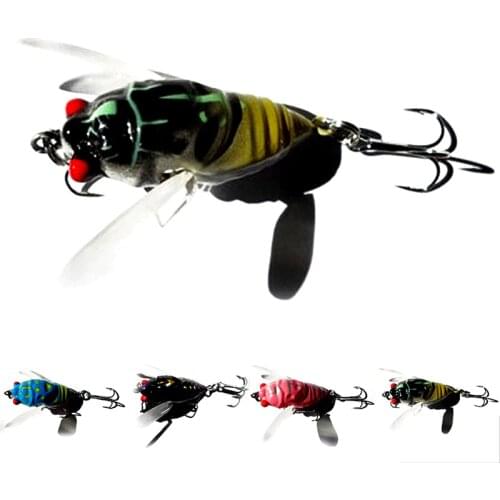1Pcs Cicada 40mm/6.4g Perch Insect Lure Bait Fishing Lure Treble Barb Hooks Fishing Tackle Artificial Bait Fishing