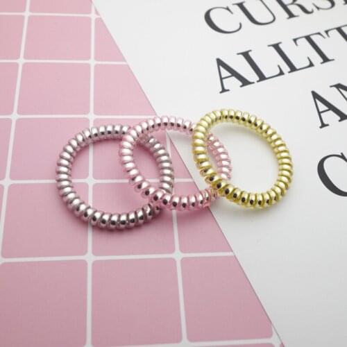 1 PC Creative Telephone line Hair Bands Colorful Elastic Headbands Spiral-shaped Rubber Bands Hair Accessories For Women Girls