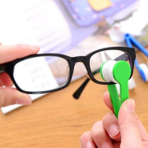 1PC Mini Two-side Glasses Brush Microfiber Spectacles Cleaner Glasses Cleaning Rub Cleaner Eyeglass Cleaner Brush Screen Rub