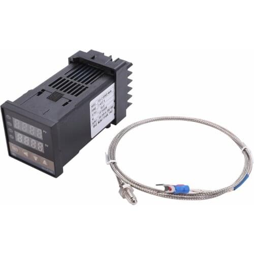 1pc PID Digital Temperature Controller REX-C100 with K Thermocouple SSR Output 48x48x110mm