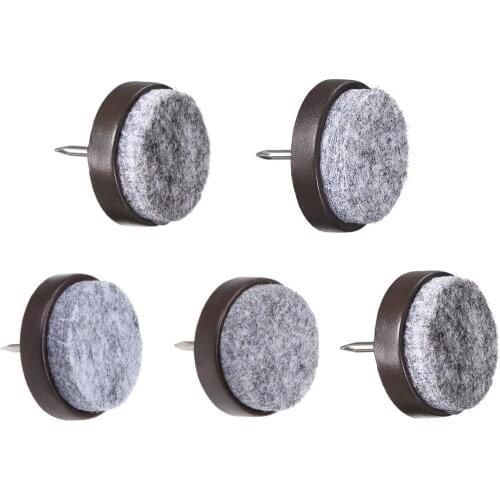 10-80pcs Felt Pads Nail On Furniture Glide Chair Table Leg Protector 24/28mm Diameter Brown Round Reduce Friction