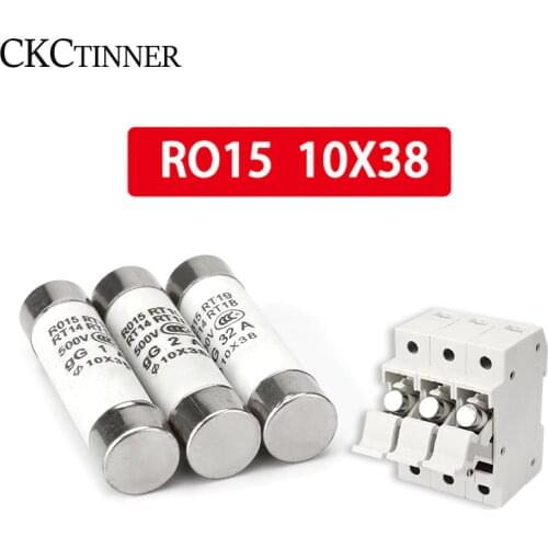 10Pcs 10*38 Fast blow Ceramic Fuse 10x38mm Fuse 500V 1A 2A 3A 4A 5A 6A 8A 10A 16A 20A 25A 32A RO15 RT19 RT14 RT18