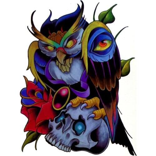 5pcs Devil Owl Sorcerer Waterproof Temporary Tattoos Men Faux Tatouage tatoos Tatuajes Temporales Flash Tattoo sticker