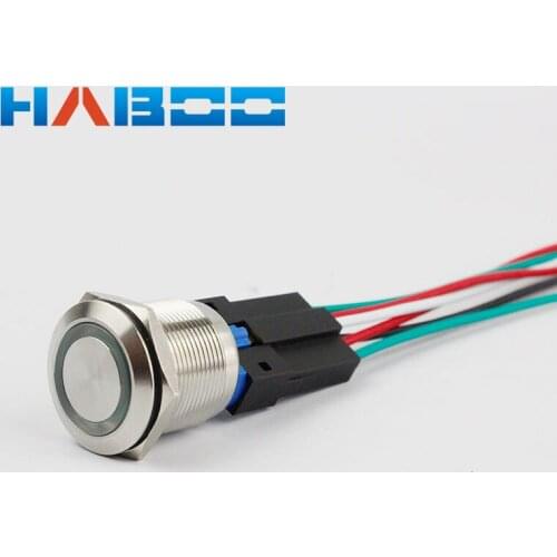 50pcs/lot electrical switch socket for dia.22mm metal switch connection socket with wires switch socket