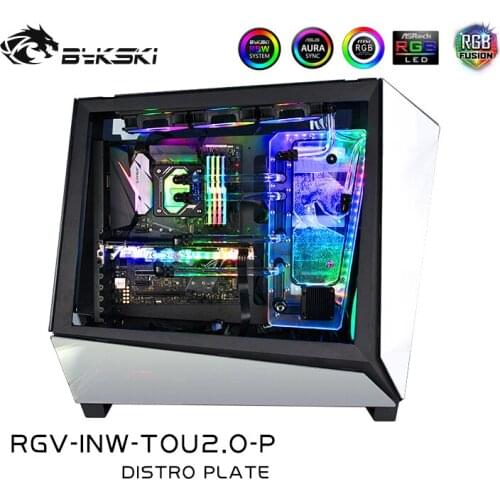 BYKSKI Acrylic Board Water Channel Solution kit use for IN WIN TOU2.0 case / Kit for CPU and GPU Block / Instead reservoir