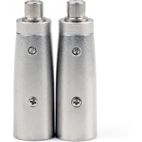 Artudatech 2 Pcs 3 Pin XLR Male To RCA Female Jack Adapter Metal Connectors