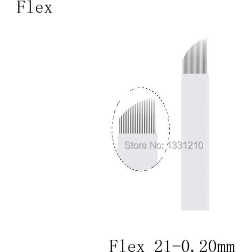 White Sobrancelha Blades Microblading Flex 21 0.20mm Permanent Makeup Line Eyebrow Tattoo Needles For Tobori Microblading Pen