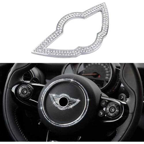 For MINI Cooper Clubman Countryman Steering Wheel Bling Logo Emblem Diamond Crystal Shiny Decal Cover Interior Sticker