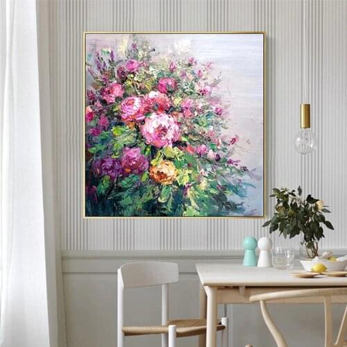 Home Wall Art Abstract Flower Canvas Handmade Oil Painting Modern Home Living Room Bedroom Sofa Background Decoration Poster