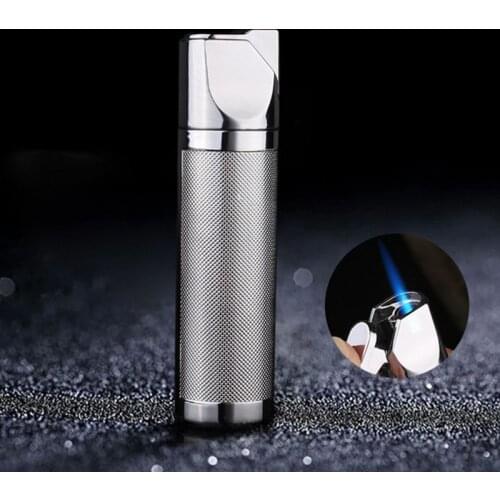 Netted Cylinder Jet Gas Lighter Turbo Torch Lighter Cigar Pipe Metal Windproof Cigarette Lighter 1300 C Butane Gadget For Men