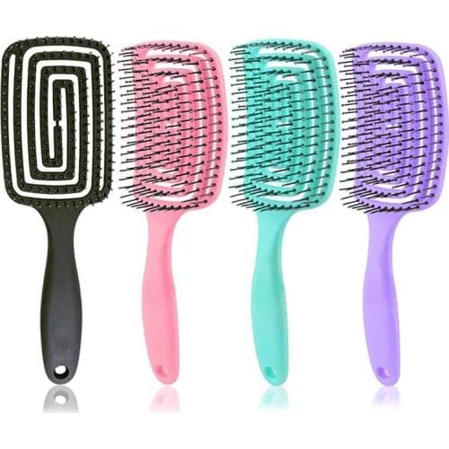 Curved Hair Comb Brush Massage Comb Hollow Mosquito Coil Hair Brush Vented Styling Hair Brush Hair Care Styling Tool Peines Comb
