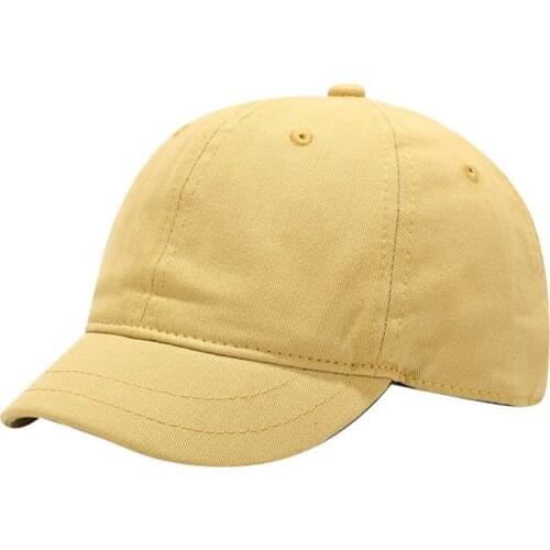 Mens Short Visor Caps Plain Solid Cotton Women Hats Korea Unisex Soft Baseball Cap Khaki White Black Pink Dark Yellow