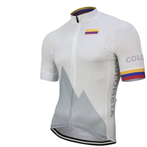 COLOMBIA 2020 Mens classic cycling team short sleeved bike Road Mountain Race Clothing Maillot outdoor bike clothing