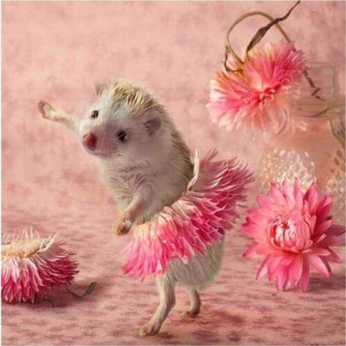 Animal Hedgehog DIY Embroidery Cross Stitch 11CT Kits Craft Needlework Set Cotton Thread Printed Canvas Home Room