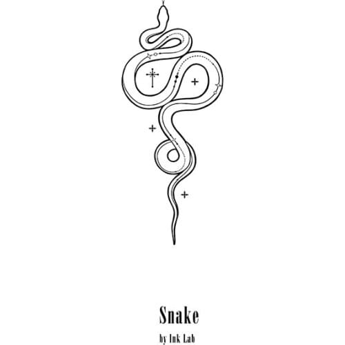 27MM×66MM Snake Tattoo Sticker Waterproof Male Yong Dark Gothic Hand Tiger Mouth Minimalist