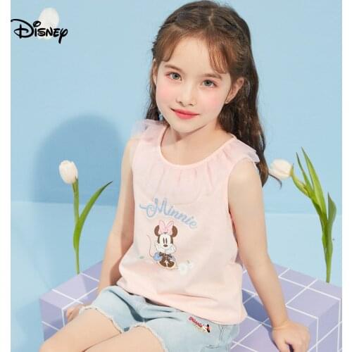 New Disney Childrens Clothing Girl Vest Jackets Pure Cotton Mesh Collar Knitte Vest for A Girl Summer Childrens Vest Sleeveless