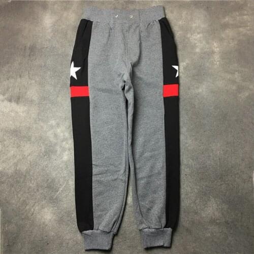 New High quality 2021 Men Star Comfortable Classic Striped Koi Peony Embroidered Lotus Casual Pants Sweatpants Parkour #e76