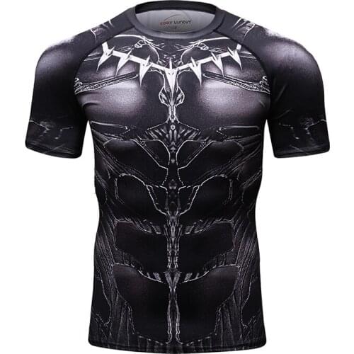 2021 Summer New Mens Running Fitness Sports Shirt Short Sleeve Cartoons Printing Tight T Shirt Breathable Jerseys for Men