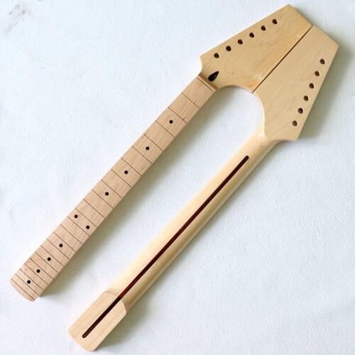 Brand new oars ST neck Canadian maple guitar neck 22 frets large bow semi-finished product fretless silk and paint