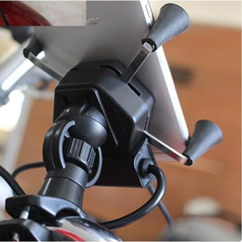 New Motorcycle Mobile Phone Charger X-Type Bracket Abs Electric Vehicle Navigation Frame Anti-Fall Car Bracket Accessories 1 Set