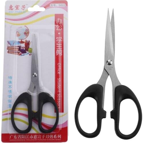 100pcs lot Stainless Steel Stationery Office Scissors Student Scissors blister card packing Household scissors