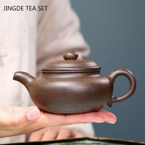 Tradition Yixing Tea Pot Handmade Purple Clay Teapot Beauty Kettle Boutique Teaware Tie Guanyin Chinese Tea Ceremony Gifts 220ml