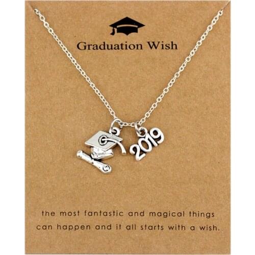 Graduation Gift for School Leavers 2019 2020 Trencher Cap Square College Cap Diploma Senior Graduate Chokers Necklaces for Women