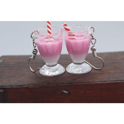 S925 Silver Funny Simulation Fruit Cup Hypoallergenic Earrings Drink Goblet Jewelry Womens Fashion Personality Gifts For Friend