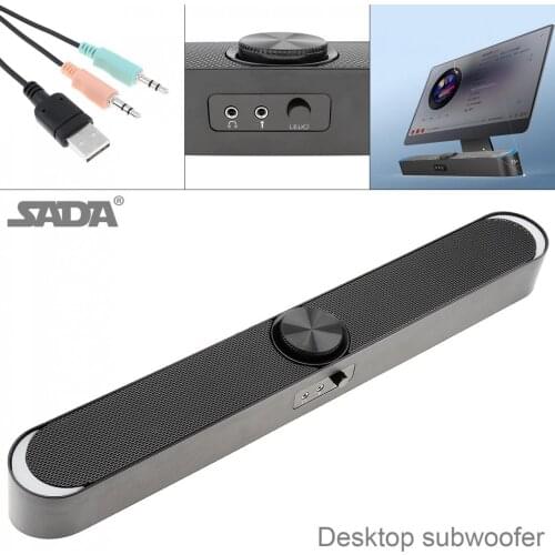 SADA V-198 Multi-media Soundbars Speaker Mobile Phone Computer Universal Mini Strip Speaker with Stereo Surround Sound