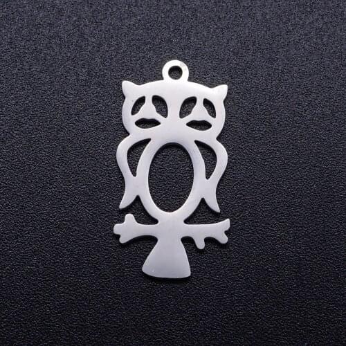 5pcs/lot Wise Night Owl Stainless Steel DIY Charms Wholesale Factory Sale Jewelry Finding Supplies Charm for Bracelet Making