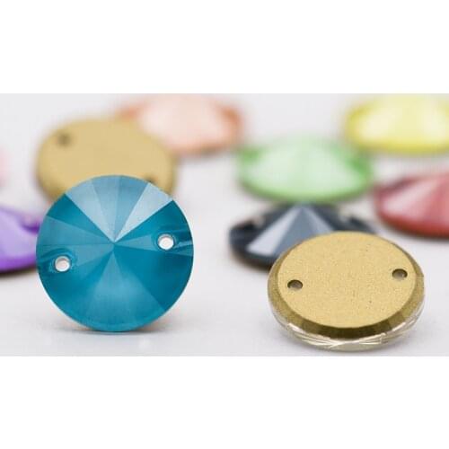 Astrobox Sewing Rhinestones K9 Glass Rivoli 12mm Sew on stone Loose Strass Handmade Gift Jewelry Making Crafts Arts