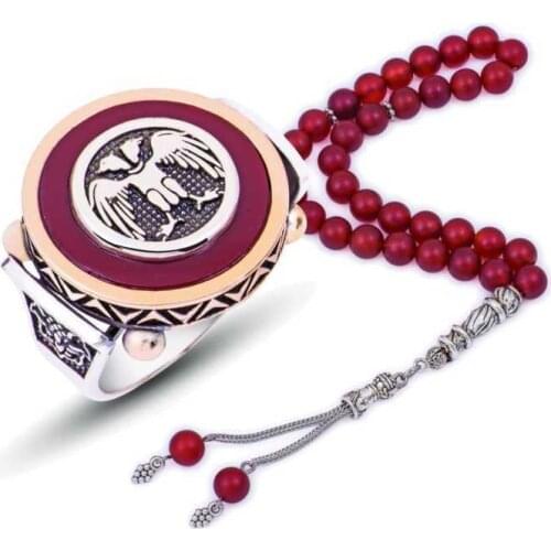 Tevuli 925 Sterling Silver Brown Ebony Double-Headed Eagle Ring