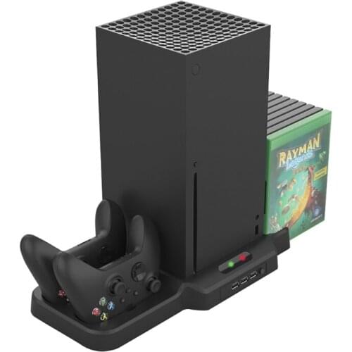 Feet Vertical Stand Cooling Vents With HUB For X-box Series S/X Dock Mount Hold