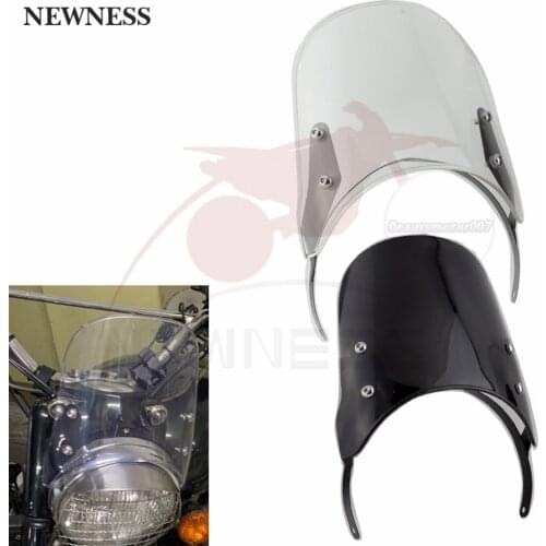 Motorcycle ABS Plastic 7.3" Windshield Compact Sport Wind Deflector Screen For Royal Enfield Classic 500CC Model Moto Windscreen